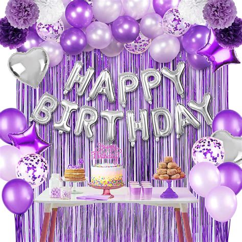 Joyypop Purple Birthday Decorations For Women Or Girl Purple Birthday