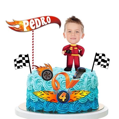 Topo De Bolo Hot Wheels Foto Do Aniversariante Elo
