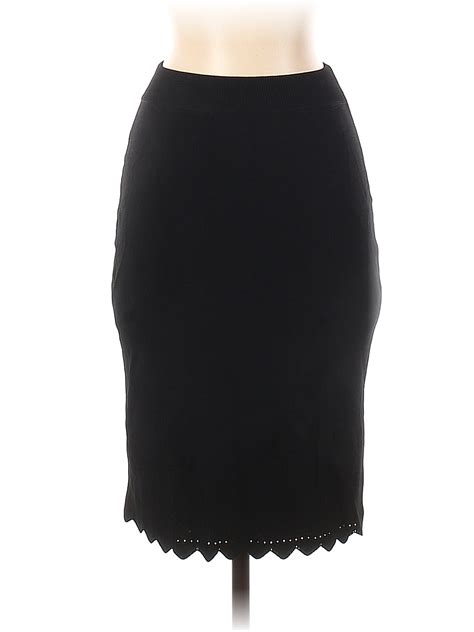 Catherine Catherine Malandrino Solid Black Casual Skirt Size Xs 86