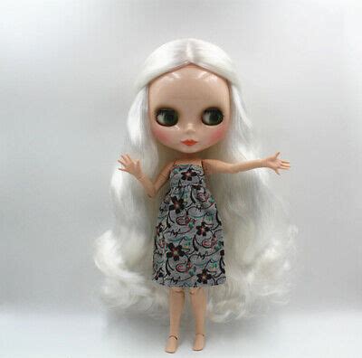 Takara Blythe From Factory Nude Doll Pure White Long Hair Jointed