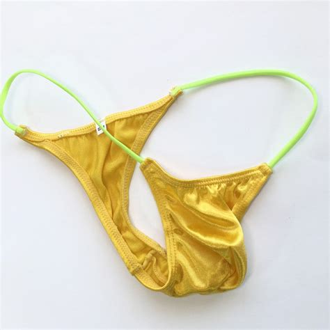 K Y K Mens Micro Bikini String Waist Shiny Satin Knit Nylon Spandex EBay