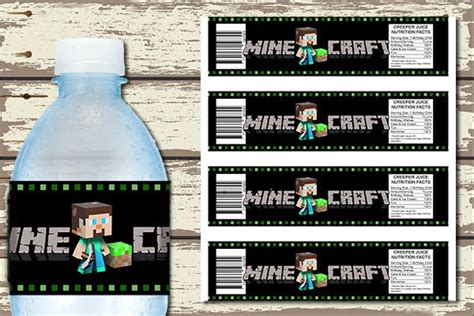 Minecraft Water Bottle Label Free Printable Printable Templa