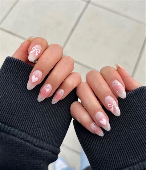 Nails By Heluviee Tags Blush Heart Sparkle Coquette Nail Inspo