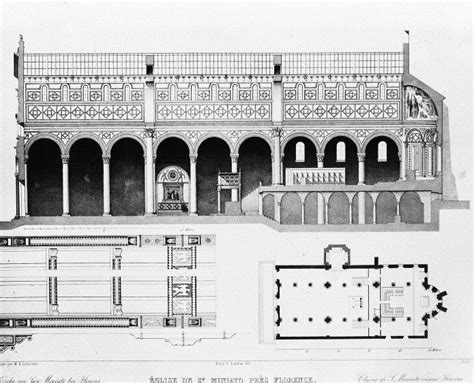Alzado Y Planta De San Miniato Al Monte De Florencia Italia S Xi