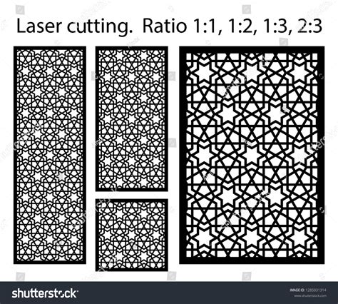 Laser Pattern Set Decorative Vector Panels Stock Vector Royalty Free 1285031314