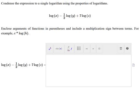 Condense The Expression To A Single Logarithm Studyx