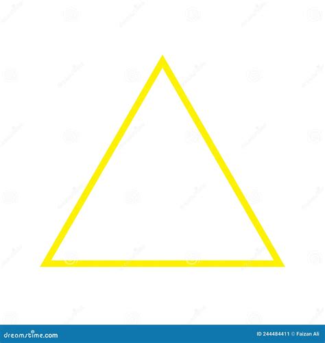 Eps10 Vector Illustration Of A Yellow Outline Triangle Icon Stock