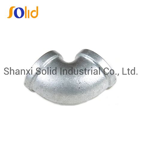 Plumbing Banded Hot Dipped Galvanized Malleable Iron 90 Degree Elbow Iron Pipe Fitting And