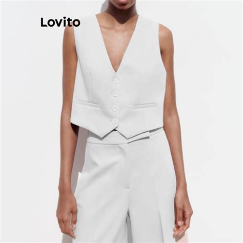 Lovito Women Button Front Asymmetrical Blouse Lne19107 Shopee Philippines