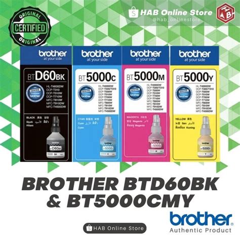 100 Original Genuine Brother BT5000 BTD60Bk Ink Bottle DCP T420w T520w