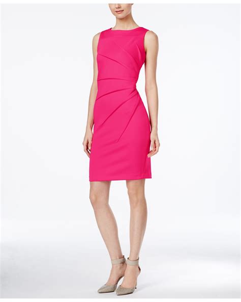 Calvin Klein Starburst Sleeveless Sheath Dress In Pink Lyst