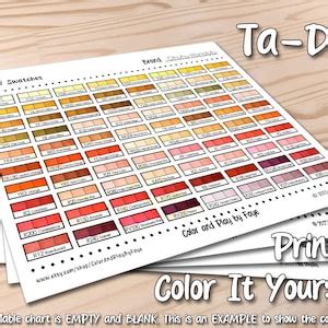 Ohuhu Honolulu Marker Swatch Blank Chart Printable Diy Color Chart