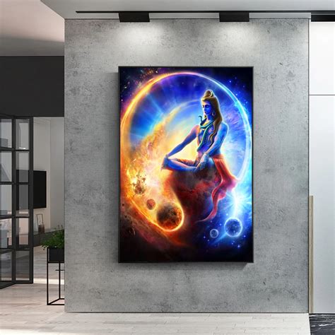 Lord Shiva Hindu Religion Wall Art Canvas Prints God Paintings On ...