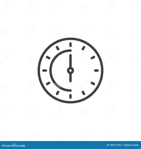 Six O Clock Line Icon Stock Vector Illustration Of Deadline 160511251