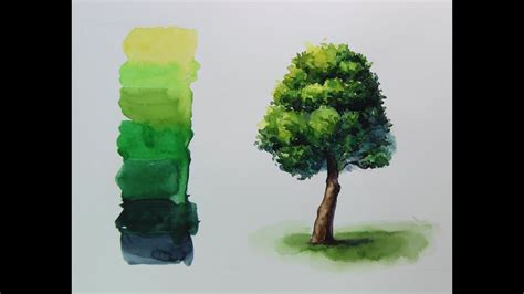 수채화 기초 흘리기 번지기 기법을 활용한 나무그리기 풍경수채화 Tree Watercolor Using Shedding