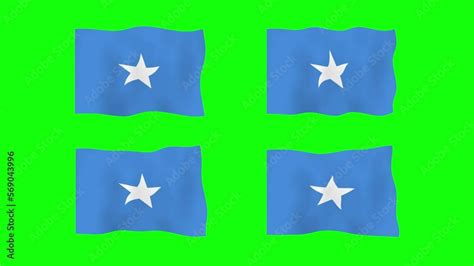 Somalia Waving Flag 2D Animation On Green Screen Background Looping