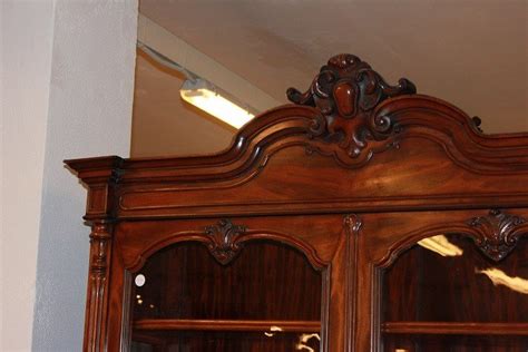 Proantic Grande Credenza Doppio Corpo Luigi Filippo In Legno Di Mogan