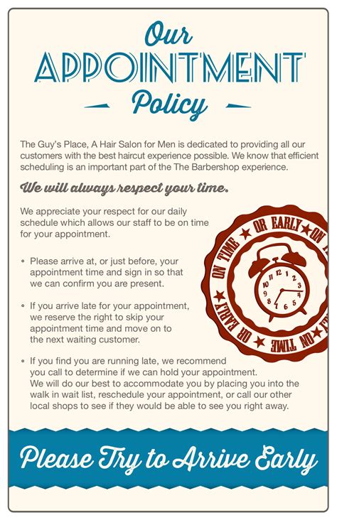 Appointment Policy The Guys Place