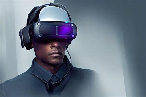 Premium Photo | Portrait of a futuristic gamer with vr glasses a hightech man from the future ...