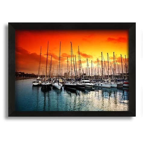 Longshore Tides Harbour Sunset Single Picture Frame Photograph On