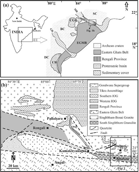 A Map Showing Positions Of The Proterozoic Eastern Ghats Mobile Belt