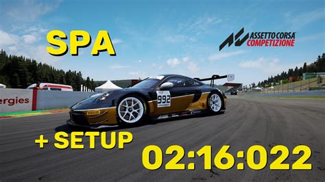 Acc Hotlap Porsche Gt R Spa W Free Setup Youtube