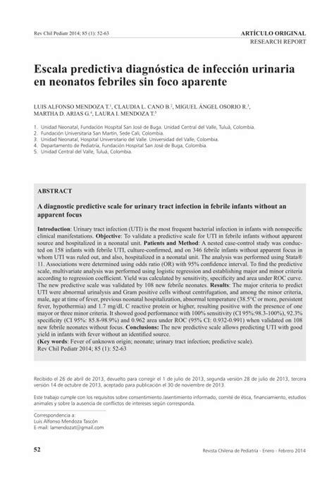 PDF Escala predictiva diagnóstica de infección urinaria en