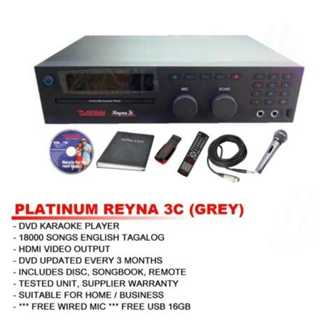 Platinum Reyna 3c Grey Hdmi Karaoke System Dvd Shopee Philippines