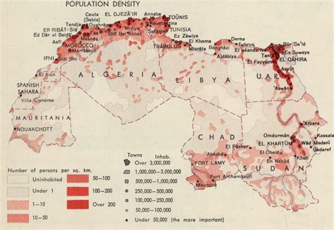 Population Density of North Africa : MapPorn