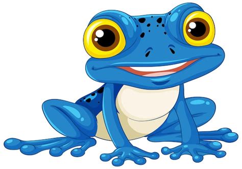 Premium Vector Blue Frog Cartoon