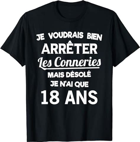 T Shirt 18 Ans Anniversaire Homme Femme Cadeau Humour T Shirt Amazon