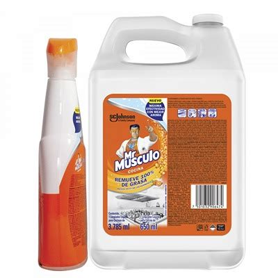 MR MUSCULO DESENGRASANTE DE COCINA GALÓN 3 78L ATOMIZADOR 650 ML