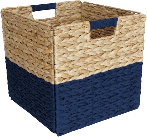 Panier De Rangement En Jacinthe D Eau Et Papier Cube Pliable