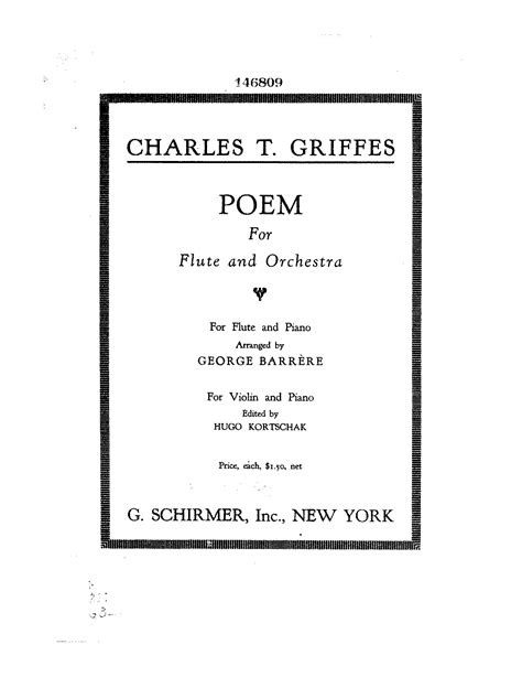 Poem for Flute and Orchestra, A.93 (Griffes, Charles Tomlinson) - IMSLP