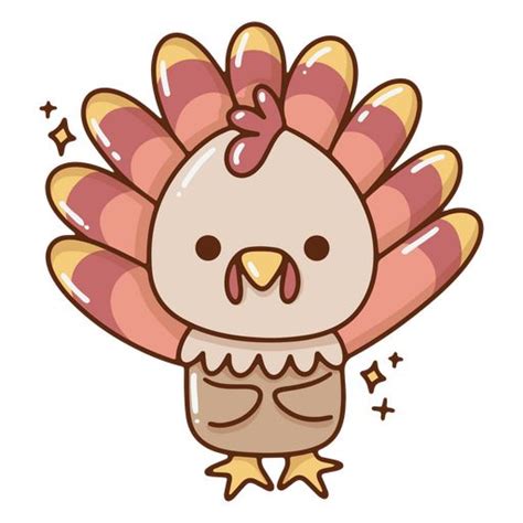 A Cartoon Turkey With Pink Feathers And A Bow On Its Head Standing In