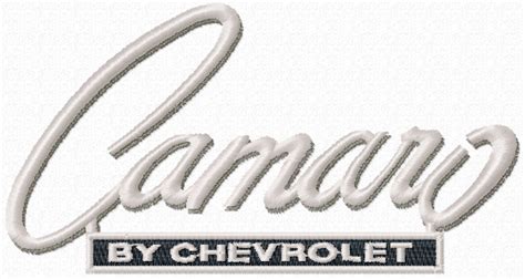 Camaro by Chevrolet logo embroidery design