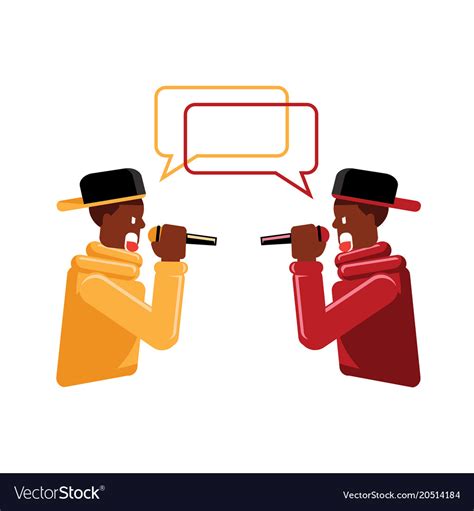 Colorful Rap Battle Flat Royalty Free Vector Image