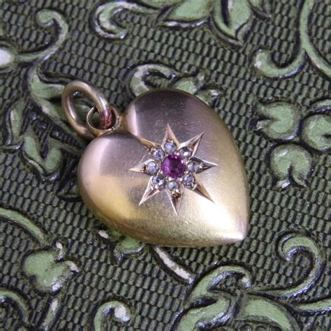 Antiques Atlas Antique Victorian Ruby And Diamond Heart Pendant