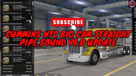 Cummins Ntc Big Cam Straight Pipe Sound V Update Ats Youtube