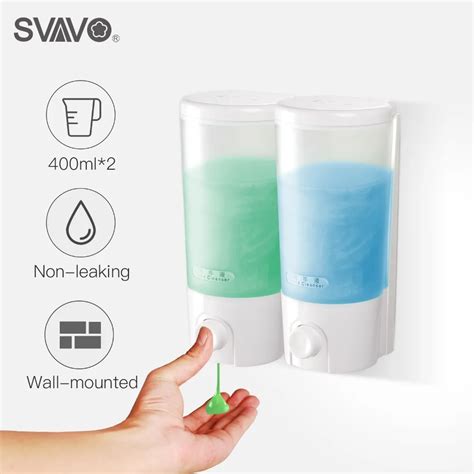 Bathroom Accessories Wall Mounted Double Liquid Soap Dispenser Hand Operation Manual Soap