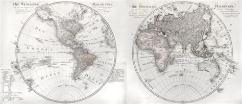 Cartina Del Mondo Originale Incisione Cartina Geografica Schneider U