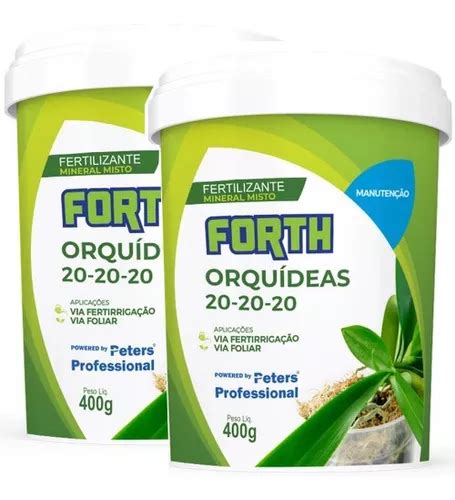 Kit 2 Adubo Forth Orquideas Manutençao 20 20 20 Peters 400g