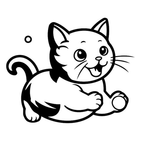 Premium Vector Cute Cartoon Cat Isolated On A White Background Vector Illustration