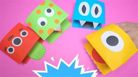 Halloween Craft Idea How To Make A Paper Monster Puppet Youtube