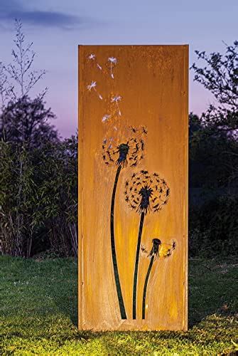 Gartenwand Sichtschutz Pusteblume3 Rost Stahl 75x195 Cm Amazon De