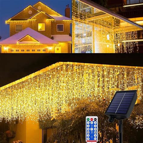 Guirlande Lumineuse Solaire Led Pluie Vergla Ante M Avec Modes