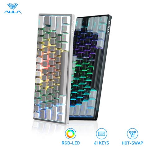 Aula F Keys Wired Mechanical Keyboard Rgb Hot Swappable Compact