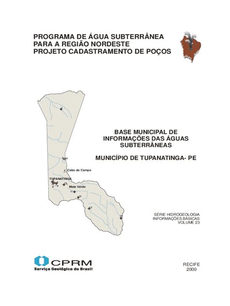 Fillable Online rigeo cprm gov PROGRAMA DE ÁGUA SUBTERRÂNEA PARA A ão