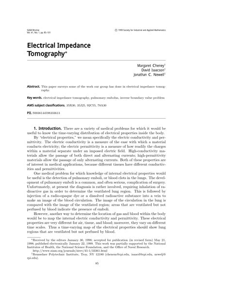 (PDF) Electrical Impedance Tomography.