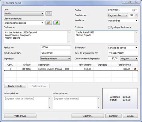 Capturas de pantalla de Express Invoice Programa de facturación